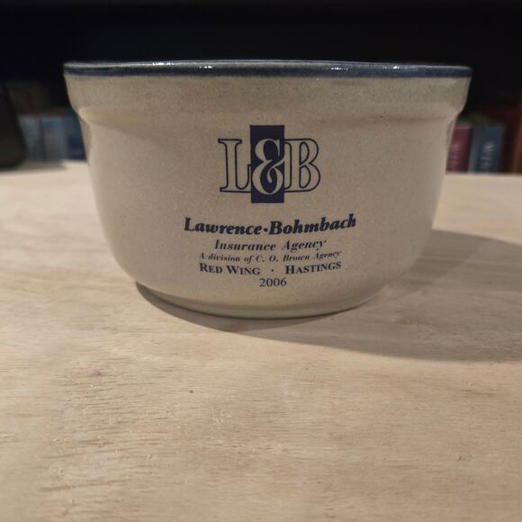Redwing Pottery bowl w/ advertisement - Picture 2 of 5